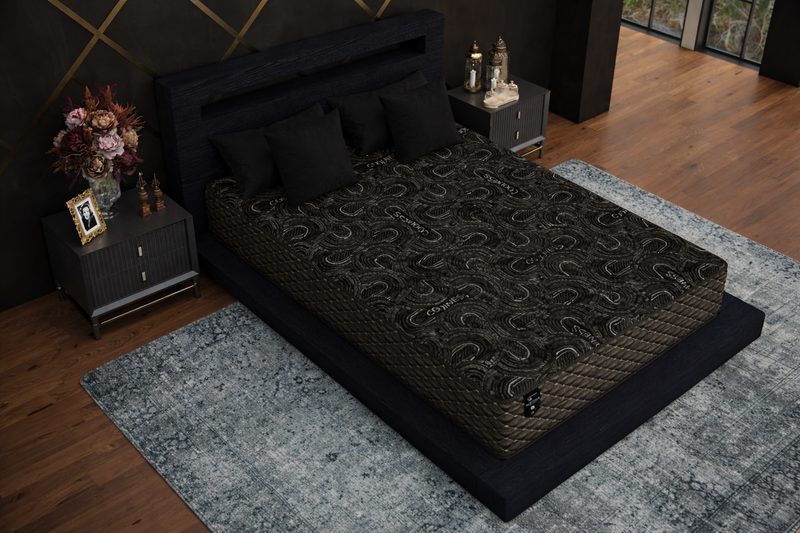 Black Visco Series King Mattress - With Boxspring - 47628552667353