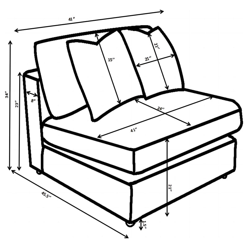 Blaine Upholstered Armless Chair Sand - 509897