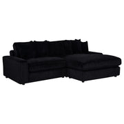 Blaine Upholstered Reversible Chaise Sectional Sofa Black - 509889