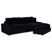 Blaine Upholstered Reversible Chaise Sectional Sofa Black - 509889