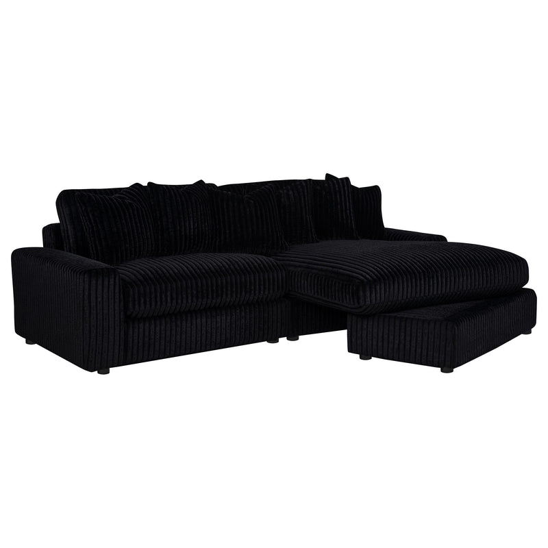 Blaine Upholstered Reversible Chaise Sectional Sofa Black - 509889