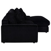 Blaine Upholstered Reversible Chaise Sectional Sofa Black - 509889