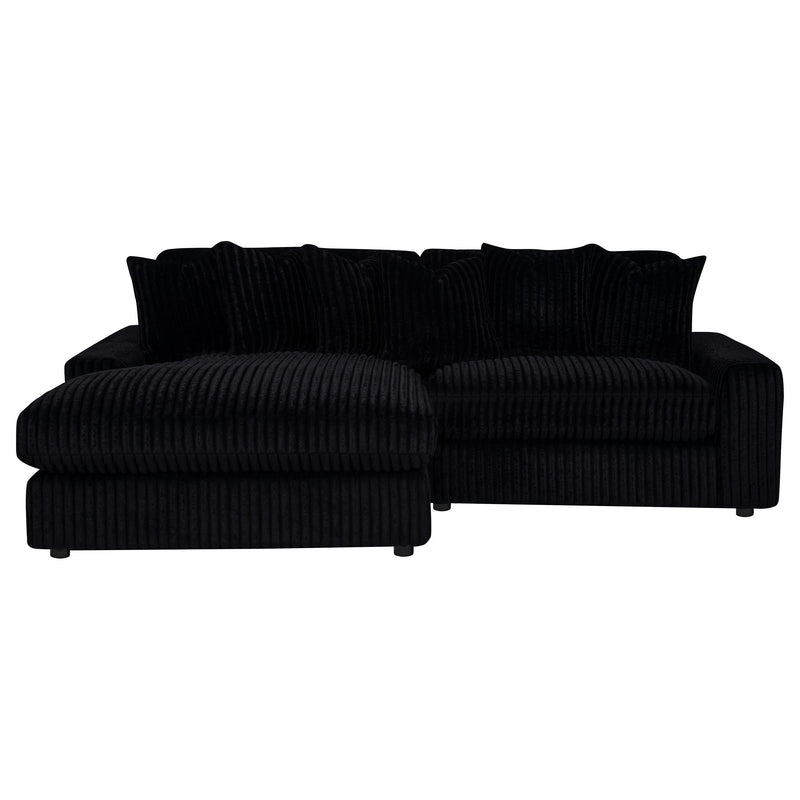 Blaine Upholstered Reversible Chaise Sectional Sofa Black - 509889