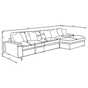Blaine Upholstered Reversible Chaise Sectional Sofa Black - 509889-SET
