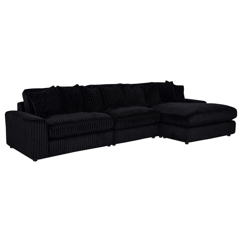 Blaine Upholstered Reversible Chaise Sectional Sofa Black - 509889-SET