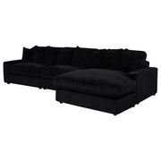 Blaine Upholstered Reversible Chaise Sectional Sofa Black - 509889-SET