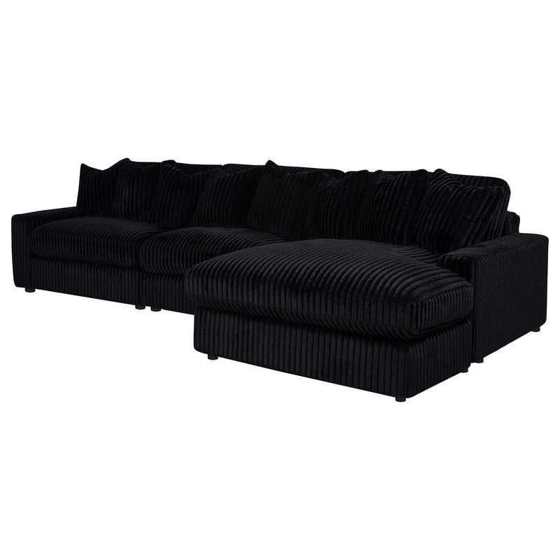 Blaine Upholstered Reversible Chaise Sectional Sofa Black - 509889-SET