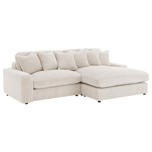Blaine Upholstered Reversible Chaise Sectional Sofa Sand - 509899