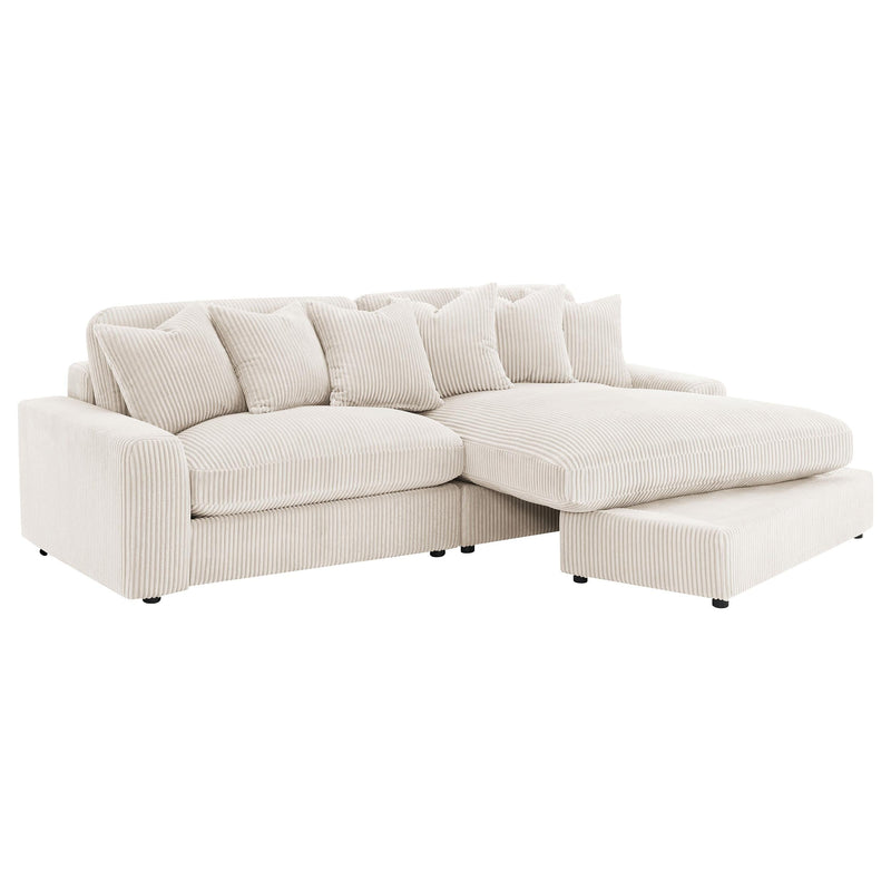 Blaine Upholstered Reversible Chaise Sectional Sofa Sand - 509899