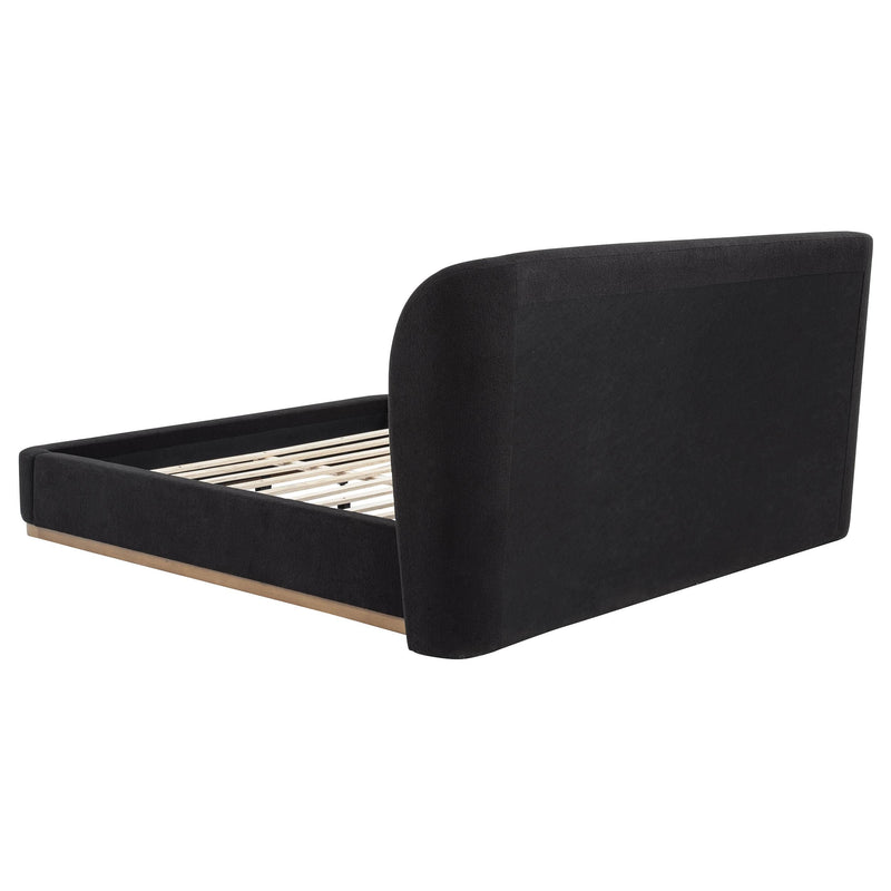 Blaire Upholstered California King Wingback Platform Bed Black - 315967BLKKW