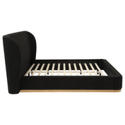 Blaire Upholstered Eastern King Wingback Platform Bed Black - 315967BLKKE