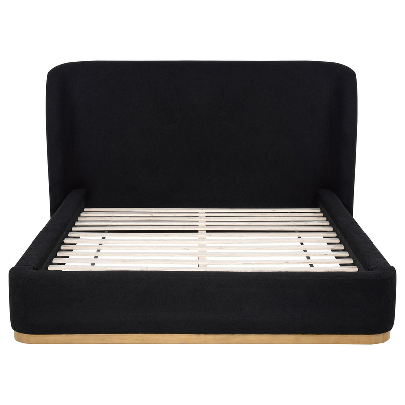 Blaire Upholstered Queen Wingback Platform Bed Black - 315967BLKQ