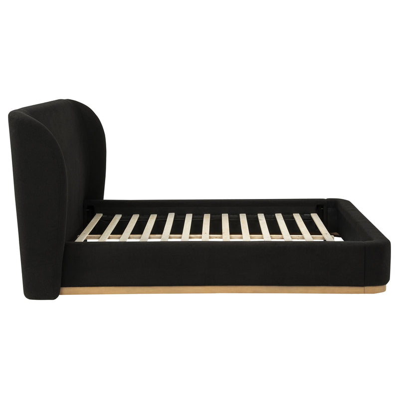 Blaire Upholstered Queen Wingback Platform Bed Black - 315967BLKQ
