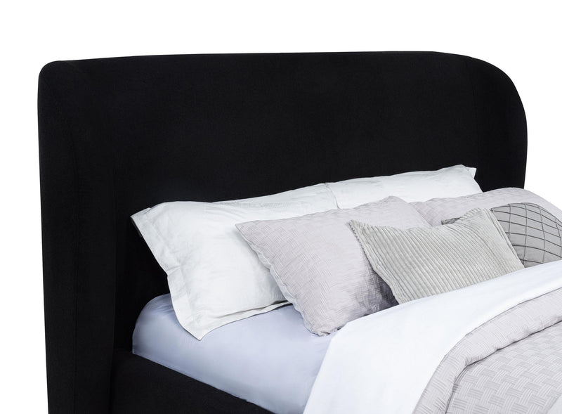 Blaire Upholstered Queen Wingback Platform Bed Black - 315967BLKQ