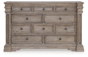 Blairhurst California King Panel Bed with Dresser and Nightstand in Light Grayish Brown - PKG019227