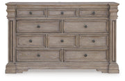 Blairhurst Light Grayish Brown King Panel Bed, Dresser, Chest and 2  Nightstands - B916B11