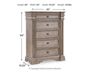 Blairhurst Light Grayish Brown King Panel Bed, Dresser, Chest and 2  Nightstands - B916B11
