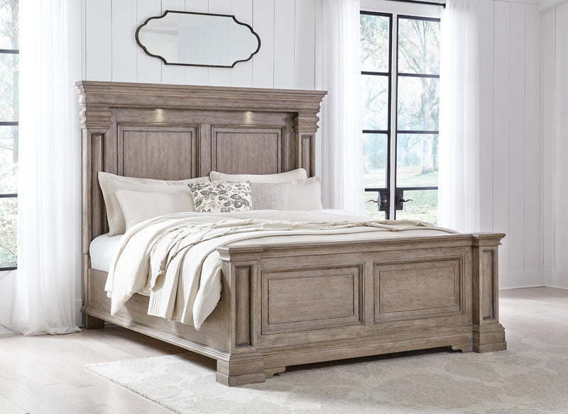 Blairhurst Light Grayish Brown King Panel Bed, Dresser, Chest and 2  Nightstands - B916B11