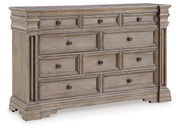 Blairhurst Light Grayish Brown King Panel Bed, Dresser, Chest and 2  Nightstands - B916B11