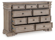 Blairhurst Queen Panel Bed with Dresser and Nightstand in Light Grayish Brown from Ashley - DMV Furniture