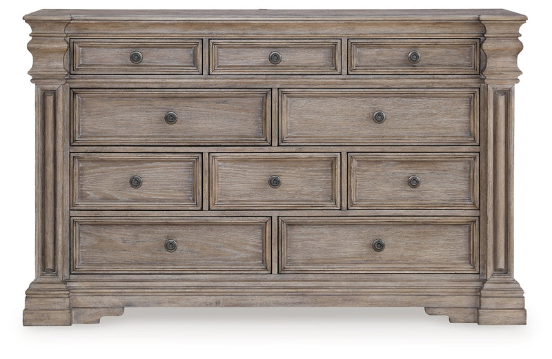 Blairhurst Queen Panel Bed with Dresser and Nightstand in Light Grayish Brown - PKG019225
