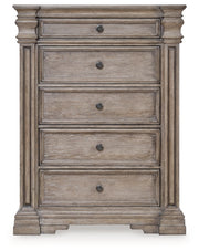 Blairhurst Queen Panel Bed with Mirrored Dresser, Chest and Nightstand in Light Grayish Brown from Ashley - DMV Furniture