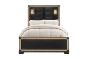 Blake Black Full Bed With Lamps - DMV FurnitureFull Bed