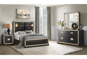 Blake Black Queen Bed With Lamps - DMV FurnitureQueen Bed
