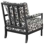 Blanchett Traditional Floral Upholstered Bobbin Accent Chair Black - 903235