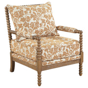 Blanchett Upholstered Bobbin Accent Chair Apricot and Distressed Brown - 903236