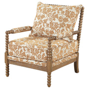 Blanchett Upholstered Bobbin Accent Chair Apricot and Distressed Brown - 903236