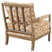 Blanchett Upholstered Bobbin Accent Chair Apricot and Distressed Brown - 903236