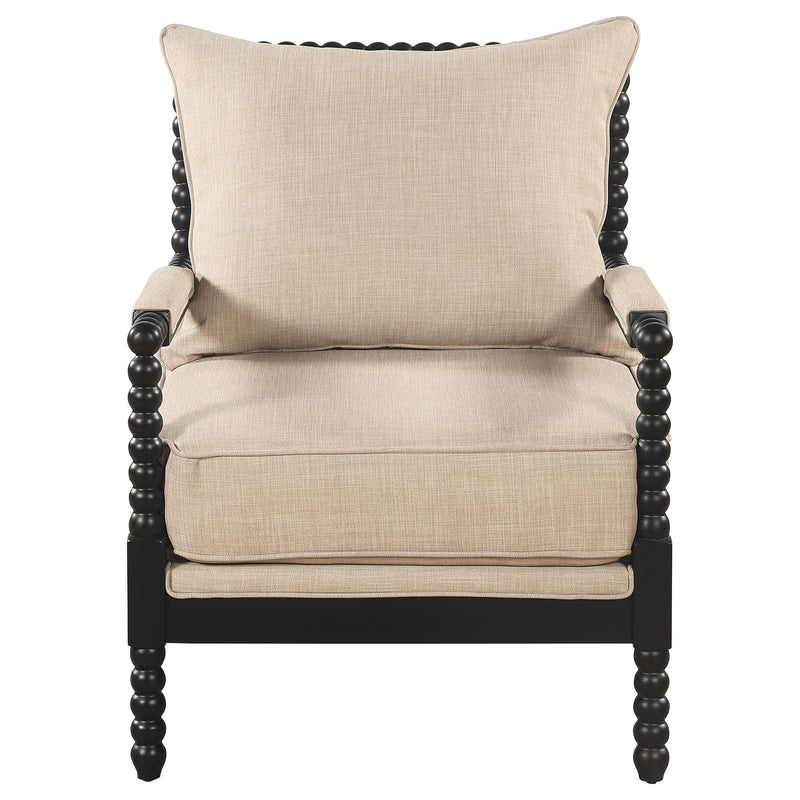 Blanchett Upholstered Bobbin Accent Chair Beige and Black - 903237