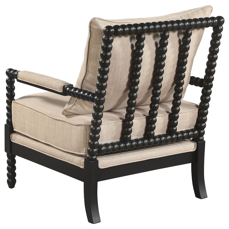 Blanchett Upholstered Bobbin Accent Chair Beige and Black - 903237