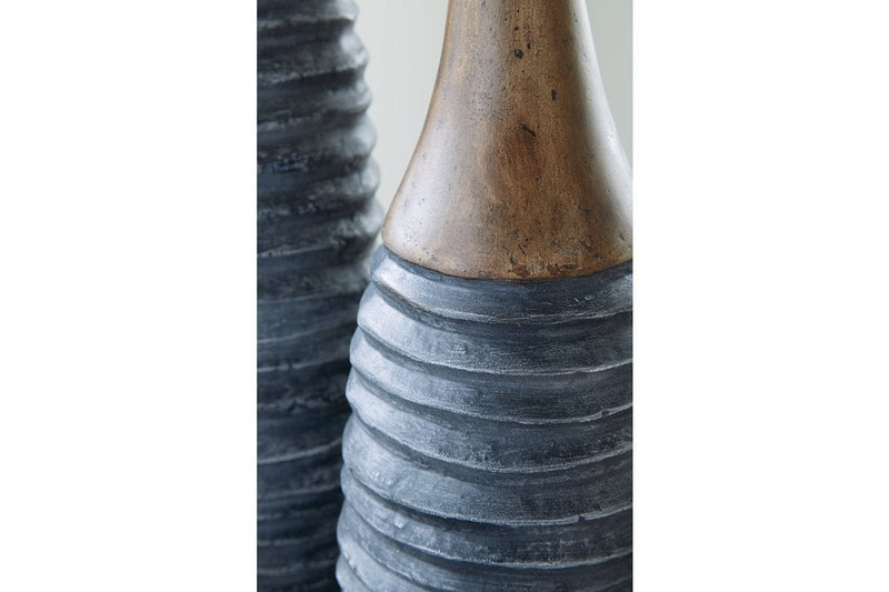 BLAYZE Antique Gray/Brown Vase (Set of 2) - DMV FurnitureVase