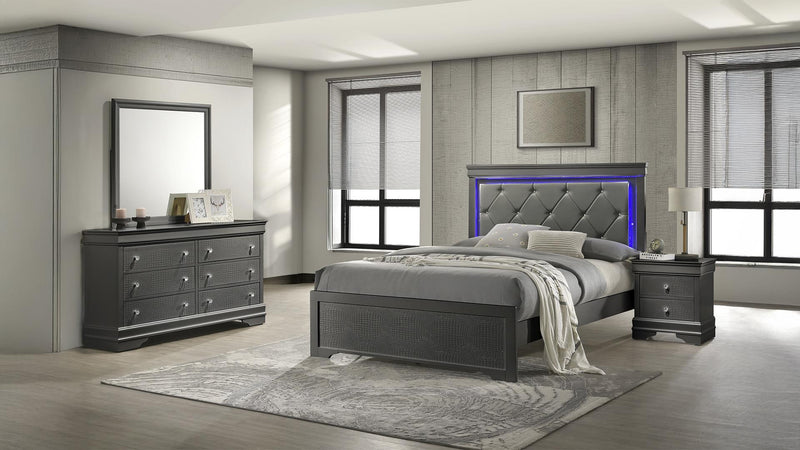 Blaze Queen 4PC Bedroom Set in Gray - Blaze Queen 4PC Bedroom Set in Gray