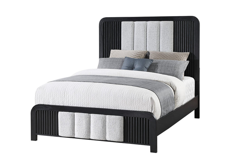 Beckett White/Black Queen Bed - BECKETT-WHT/BLK-QB