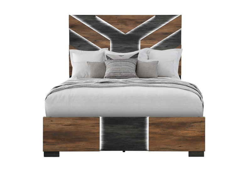 Optimus Brown/Black Queen Bed - OPTIMUS-BRWN/BLK-QB