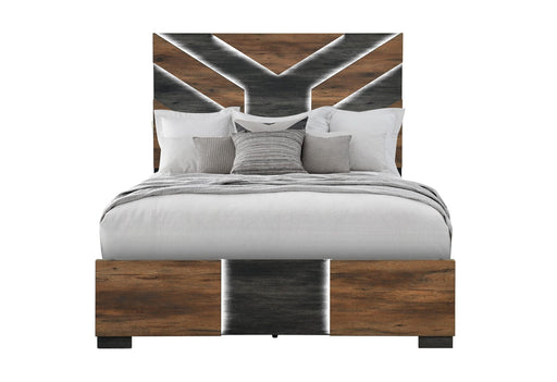 Optimus Brown/Black Queen Bed - OPTIMUS-BRWN/BLK-QB