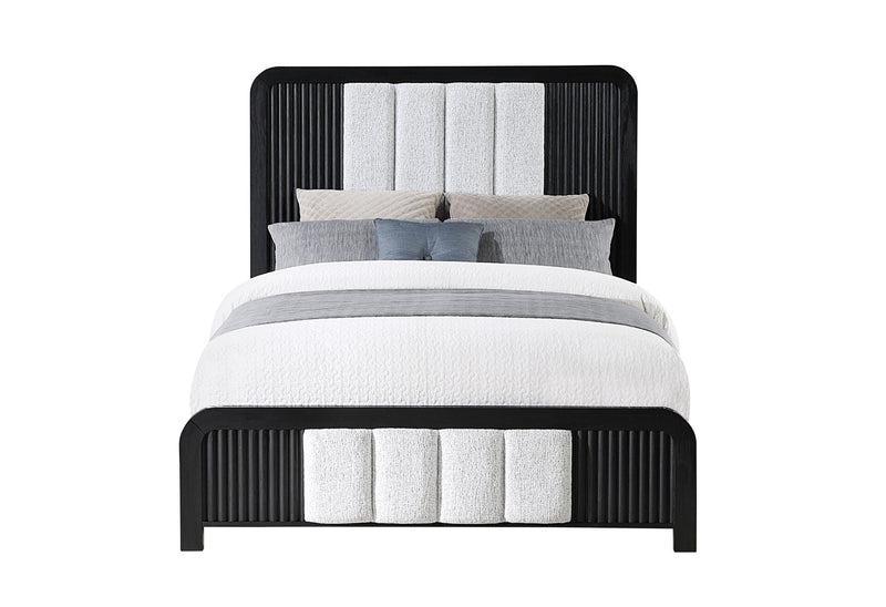 Beckett White/Black Queen Bed - BECKETT-WHT/BLK-QB