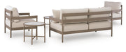 Bluff Trail Beige Outdoor Love/Chairs/Tables Set (Set of 5) - PCP383-080