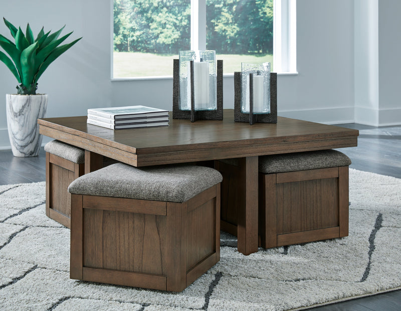 Boardernest Coffee Table with 4 Stools - DMV FurnitureCocktail Table