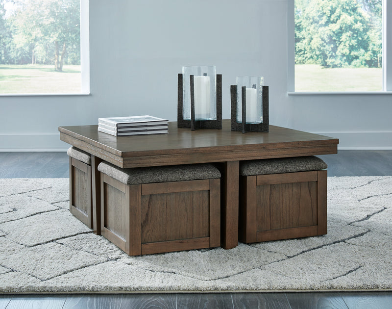 Boardernest Coffee Table with 4 Stools - DMV FurnitureCocktail Table