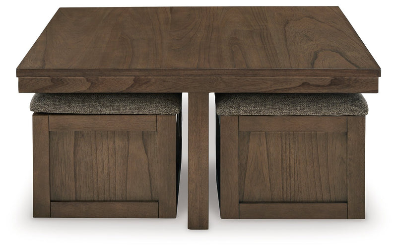 Boardernest Coffee Table with 4 Stools - DMV FurnitureCocktail Table