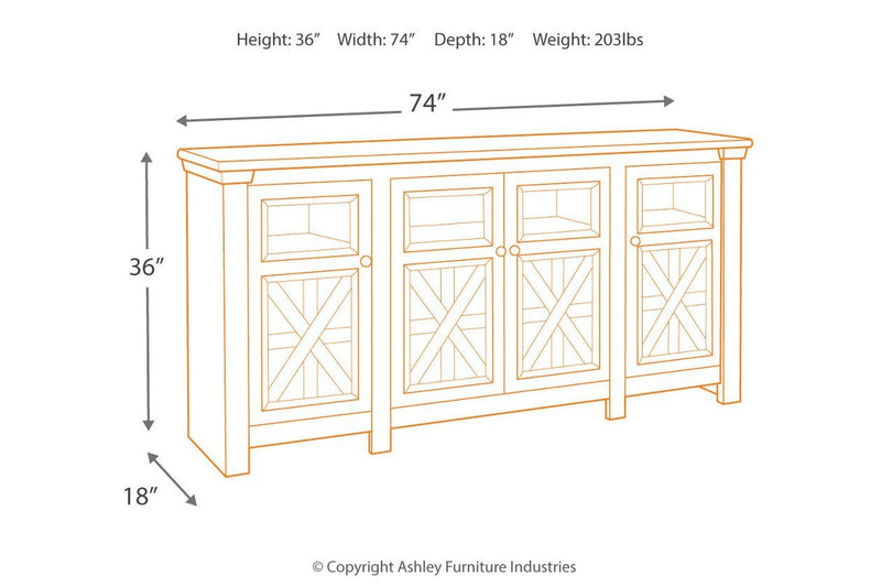 Bolanburg Two - tone 74" TV Stand - DMV FurnitureTV Stand