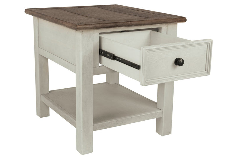 Bolanburg Two - tone Chairside End Table with USB Ports & Outlets - DMV FurnitureEnd Table Chair Side