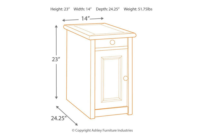 Bolanburg Two - tone Chairside End Table with USB Ports & Outlets - DMV FurnitureEnd Table Chair Side