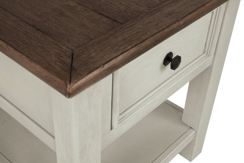 Bolanburg Two - tone Chairside End Table with USB Ports & Outlets - DMV FurnitureEnd Table Chair Side