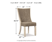 Bolanburg Two-tone Dining Table, 4 Chairs, Bench, Server and Display Cabinet - D647D24