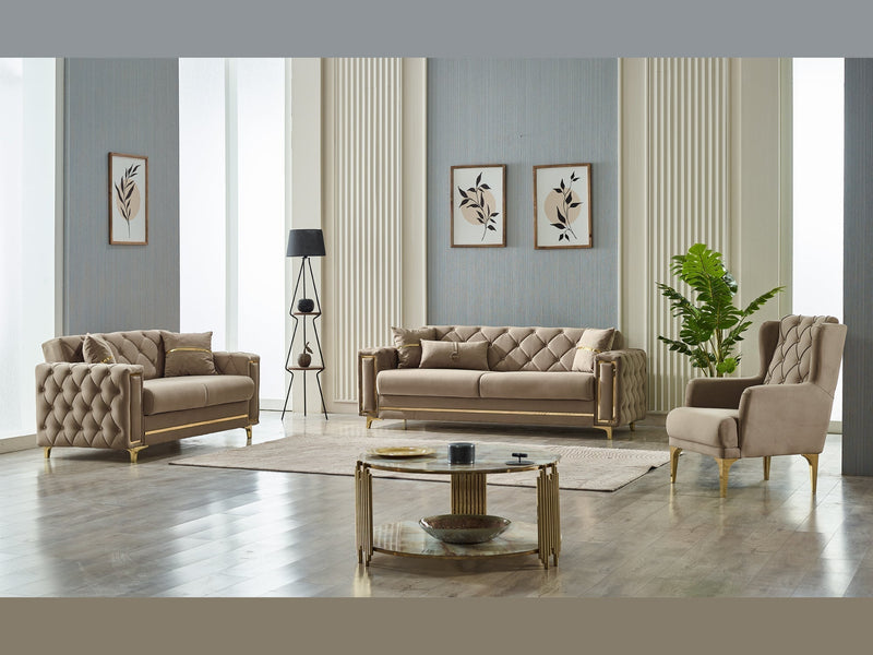 Bolivya 88" Wide Tufted Convertible Sofa - Sofas